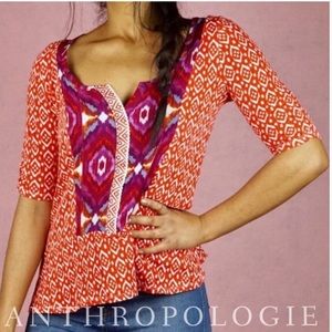 Anthropologie / Akemi + Kin Orange & Pink Blouse
